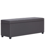 Banc avec compartiment de rangement 116 cm Gris Similicuir | Mobilier & Déco