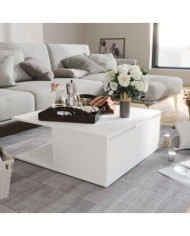 Table basse blanc 80x80x31 cm bois d'ingénierie | Mobilier & Déco