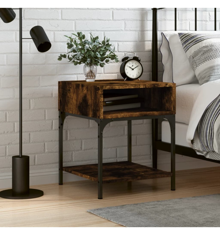 Table de chevet chêne fumé 40x41x50 cm bois d'ingénierie | Mobilier & Déco