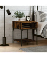 Table de chevet chêne fumé 40x41x50 cm bois d'ingénierie | Mobilier & Déco