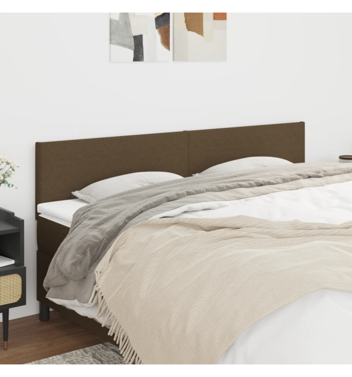 Têtes de lit 2 pcs Marron Foncé 80x5x78/88 cm Tissu | Mobilier & Déco