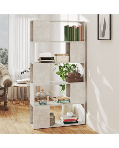 Bibliothèque de séparation Gris béton 80x24x155 cm | Mobilier & Déco