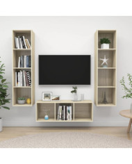 Ensemble de meubles TV 3 pcs Chêne sonoma Bois d'ingénierie | Mobilier & Déco
