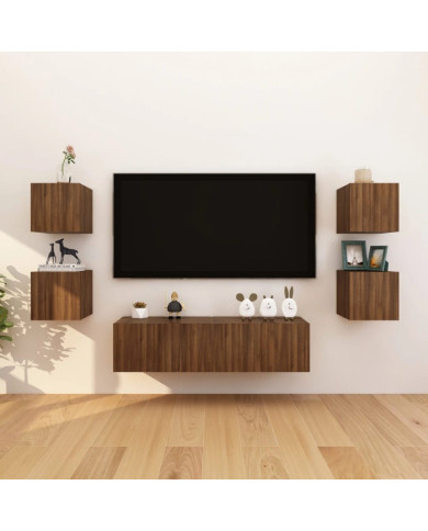 Meubles TV muraux 8 pcs Chêne marron 30,5x30x30 cm | Mobilier & Déco