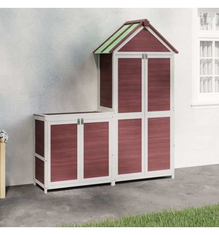 Ensemble de remise à outils de jardin 2 pcs moka pin massif | Mobilier & Déco