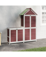 Ensemble de remise à outils de jardin 2 pcs moka pin massif | Mobilier & Déco