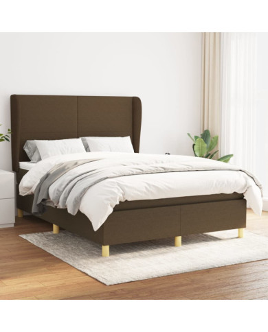 Sommier à lattes de lit avec matelas Marron foncé 140x190 cm | Mobilier & Déco
