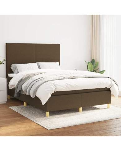 Sommier à lattes de lit avec matelas Marron foncé 140x200 cm | Mobilier & Déco
