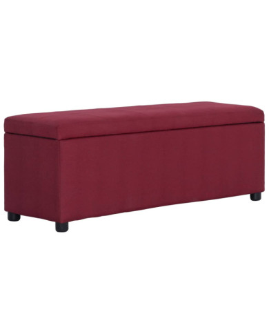 Banc avec compartiment de rangement 116 cm Bordeaux Polyester | Mobilier & Déco