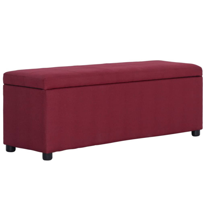 Banc avec compartiment de rangement 116 cm Bordeaux Polyester | Mobilier & Déco