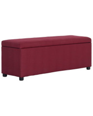 Banc avec compartiment de rangement 116 cm Bordeaux Polyester | Mobilier & Déco