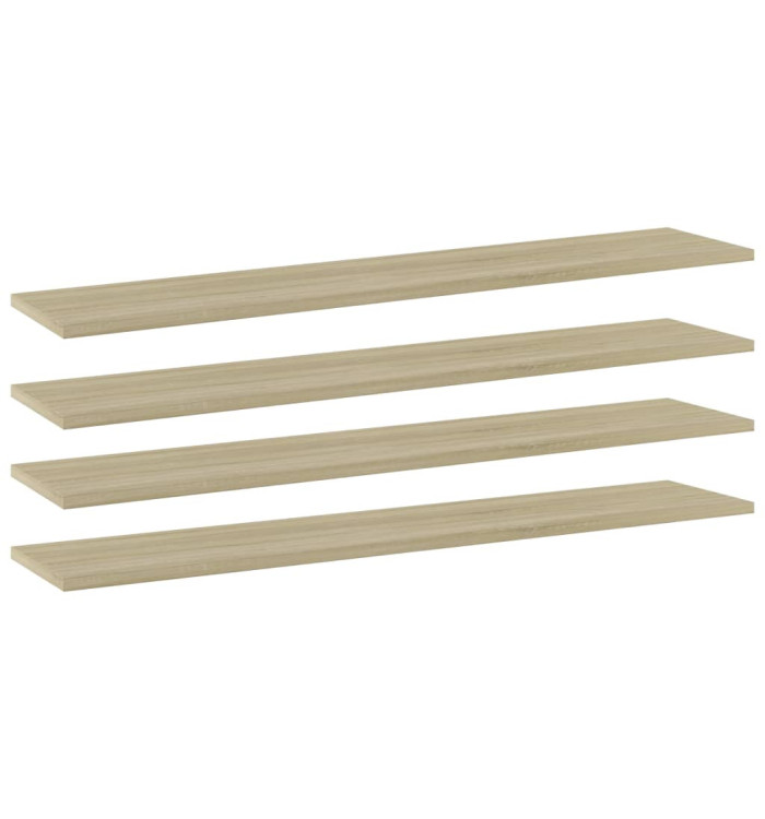 Panneaux bibliothèque 4 pcs Chêne sonoma 100x20x1,5cm Aggloméré | Mobilier & Déco