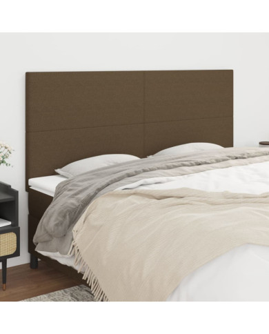 Têtes de lit 4 pcs Marron Foncé 80x5x78/88 cm Tissu | Mobilier & Déco