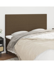 Têtes de lit 4 pcs Marron Foncé 80x5x78/88 cm Tissu | Mobilier & Déco