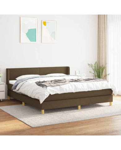 Sommier à lattes de lit avec matelas Marron foncé 160x200 cm | Mobilier & Déco