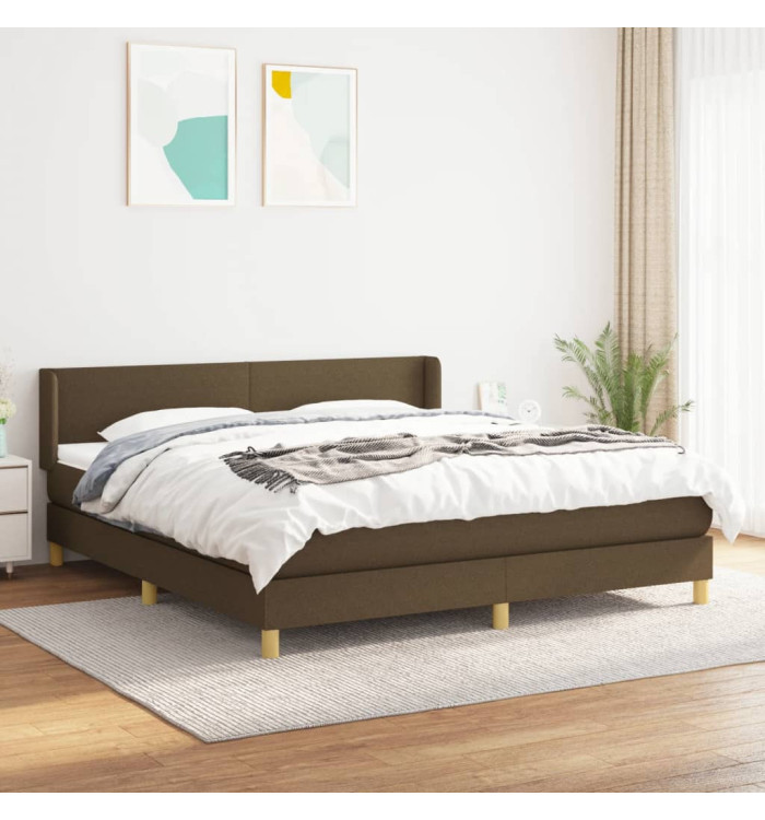 Sommier à lattes de lit avec matelas Marron foncé 160x200 cm | Mobilier & Déco