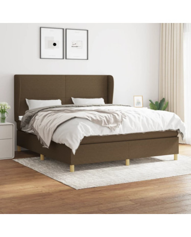 Sommier à lattes de lit avec matelas Marron foncé 160x200 cm | Mobilier & Déco