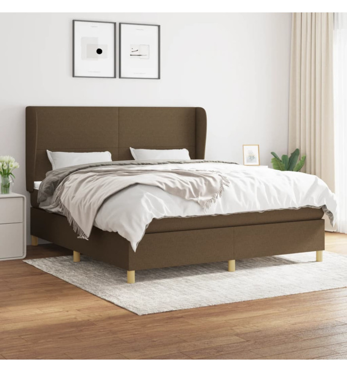 Sommier à lattes de lit avec matelas Marron foncé 160x200 cm | Mobilier & Déco