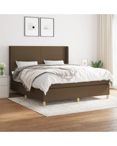 Sommier à lattes de lit avec matelas Marron foncé 160x200 cm | Mobilier & Déco