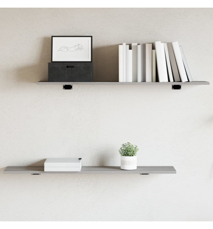 Étagères murales 4 pcs sonoma gris 100x20x1,5cm bois ingénierie | Mobilier & Déco