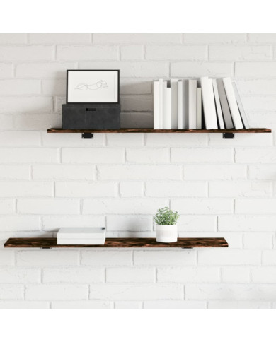 Étagères murales 4pcs chêne fumé 100x20x1,5cm bois d'ingénierie | Mobilier & Déco
