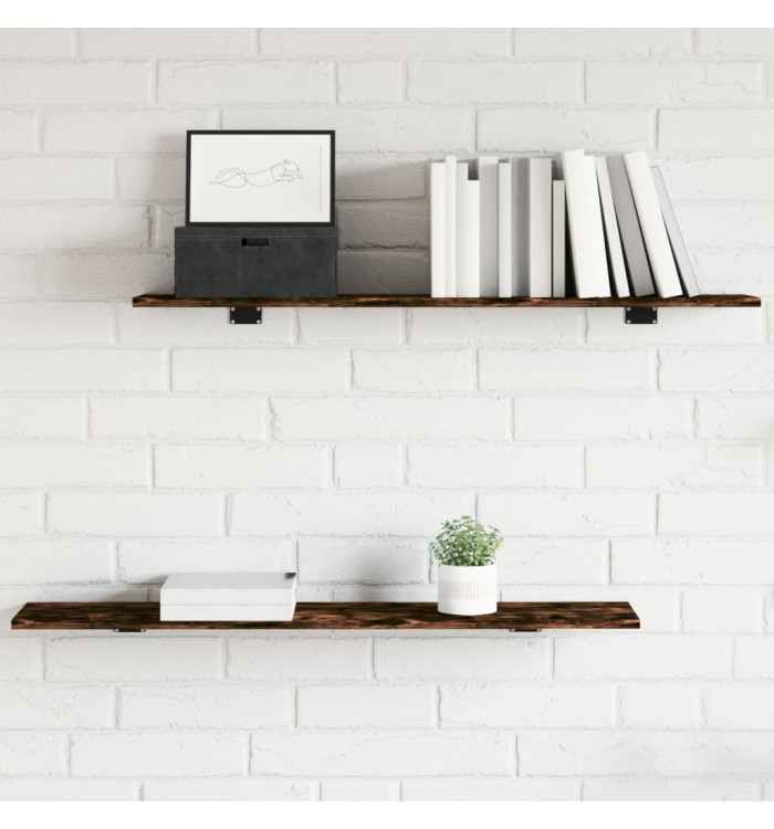 Étagères murales 4pcs chêne fumé 100x20x1,5cm bois d'ingénierie | Mobilier & Déco