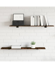 Étagères murales 4pcs chêne fumé 100x20x1,5cm bois d'ingénierie | Mobilier & Déco