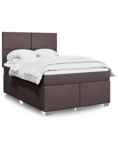 Sommier à lattes de lit avec matelas Marron foncé 140x190 cm | Mobilier & Déco