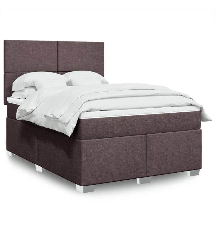 Sommier à lattes de lit avec matelas Marron foncé 140x190 cm | Mobilier & Déco