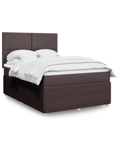 Sommier à lattes de lit avec matelas Marron foncé 140x200 cm | Mobilier & Déco
