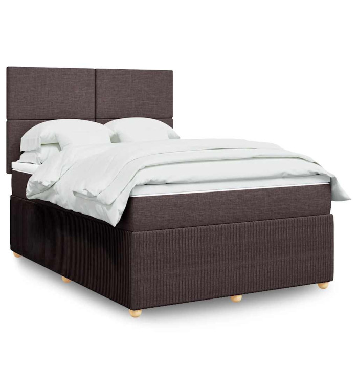 Sommier à lattes de lit avec matelas Marron foncé 140x200 cm | Mobilier & Déco