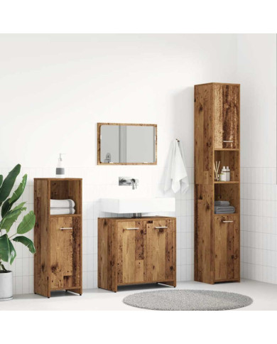 Ensemble de meubles salle de bain 4 pcs bois d'ingénierie | Mobilier & Déco