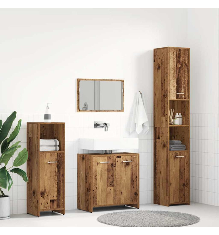 Ensemble de meubles salle de bain 4 pcs bois d'ingénierie | Mobilier & Déco