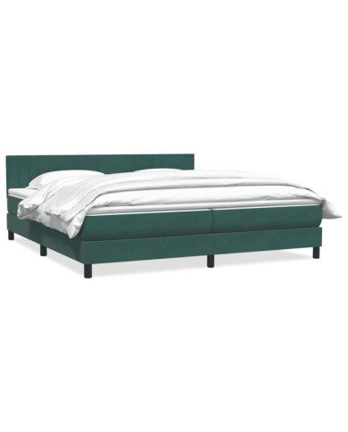 Sommier à lattes de lit et matelas vert foncé 180x220cm velours | Mobilier & Déco