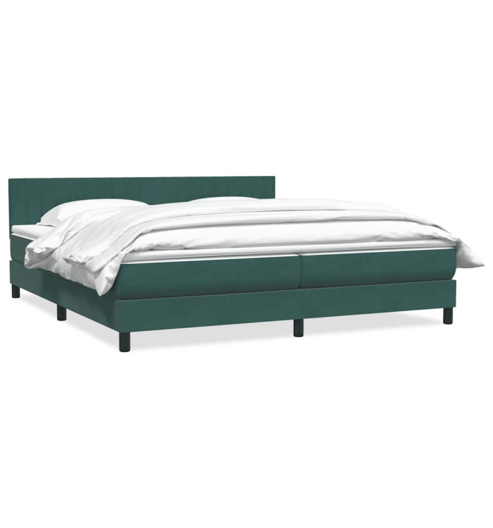 Sommier à lattes de lit et matelas vert foncé 180x220cm velours | Mobilier & Déco