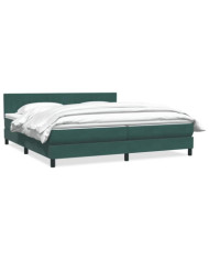 Sommier à lattes de lit et matelas vert foncé 180x220cm velours | Mobilier & Déco