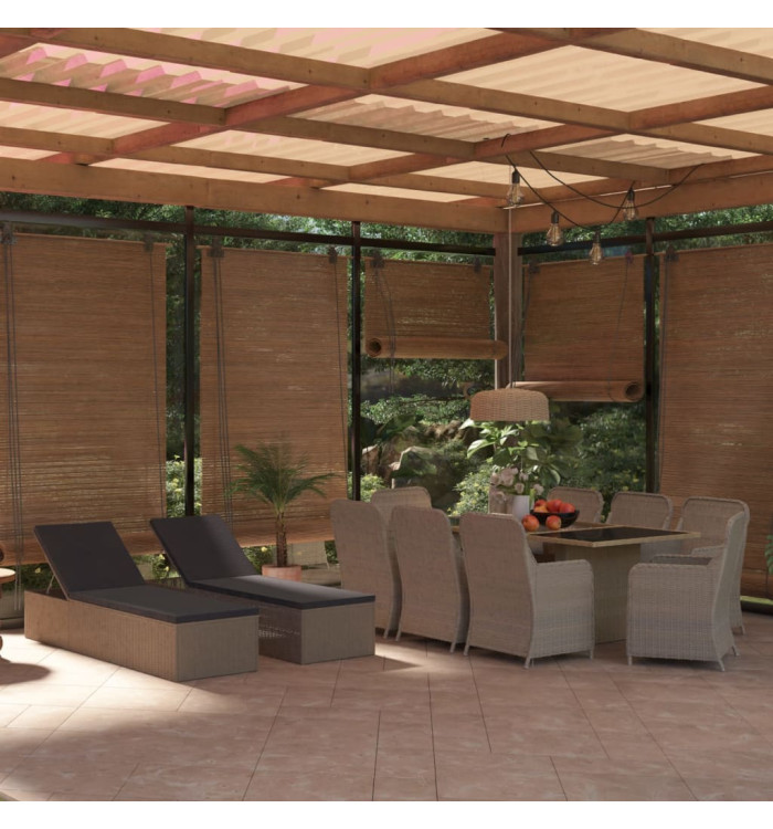 Ensemble à Manger de jardin 11pcs poly rotin et bois solide | Mobilier & Déco