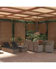 Ensemble à Manger de jardin 11pcs poly rotin et bois solide | Mobilier & Déco