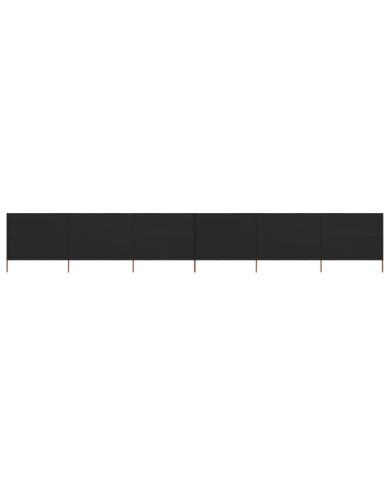 Paravent 6 panneaux Tissu 800 x 120 cm Noir | Mobilier & Déco