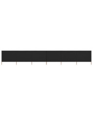 Paravent 6 panneaux Tissu 800 x 120 cm Noir | Mobilier & Déco