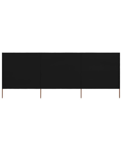Paravent 3 panneaux Tissu 400 x 120 cm Noir | Mobilier & Déco