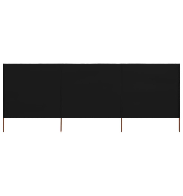 Paravent 3 panneaux Tissu 400 x 120 cm Noir | Mobilier & Déco