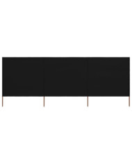 Paravent 3 panneaux Tissu 400 x 120 cm Noir | Mobilier & Déco