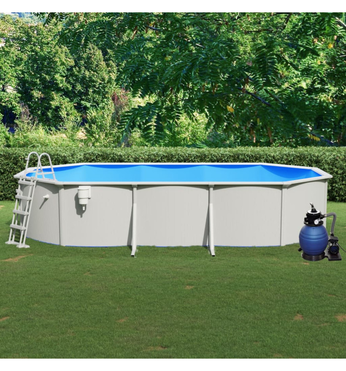 Piscine avec pompe filtrante à sable et échelle 610x360x120 cm | Mobilier & Déco