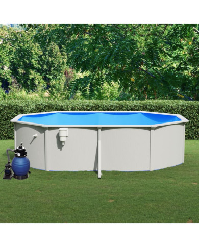 Piscine avec pompe filtrante à sable 490x360x120 cm | Mobilier & Déco