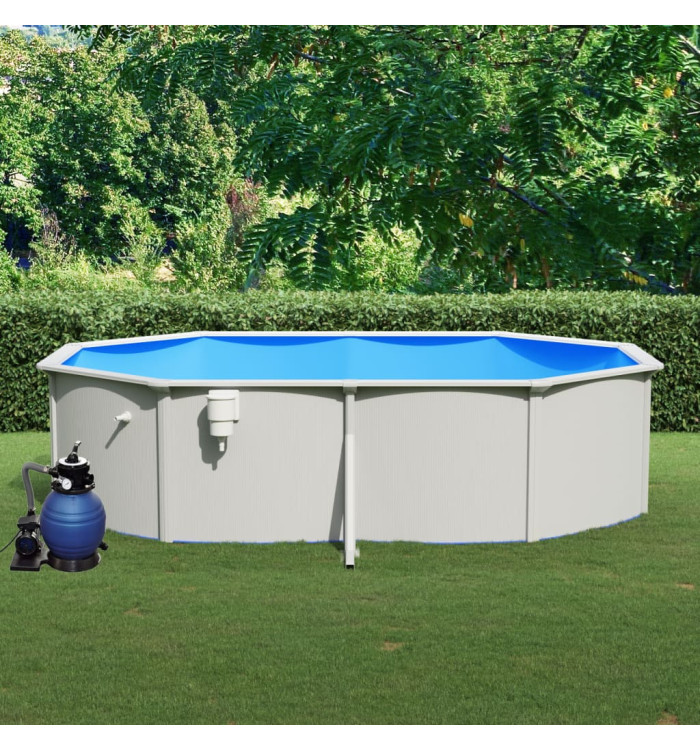Piscine avec pompe filtrante à sable 490x360x120 cm | Mobilier & Déco