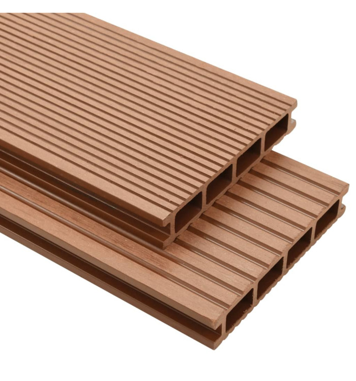 Panneaux de terrasse WPC avec accessoires 20 m² 4 m Marron | Mobilier & Déco