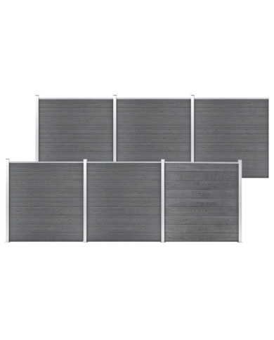 Clôture de jardin WPC 1045x186 cm Gris | Mobilier & Déco