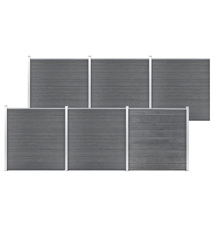 Clôture de jardin WPC 1045x186 cm Gris | Mobilier & Déco
