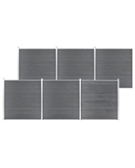 Clôture de jardin WPC 1045x186 cm Gris | Mobilier & Déco